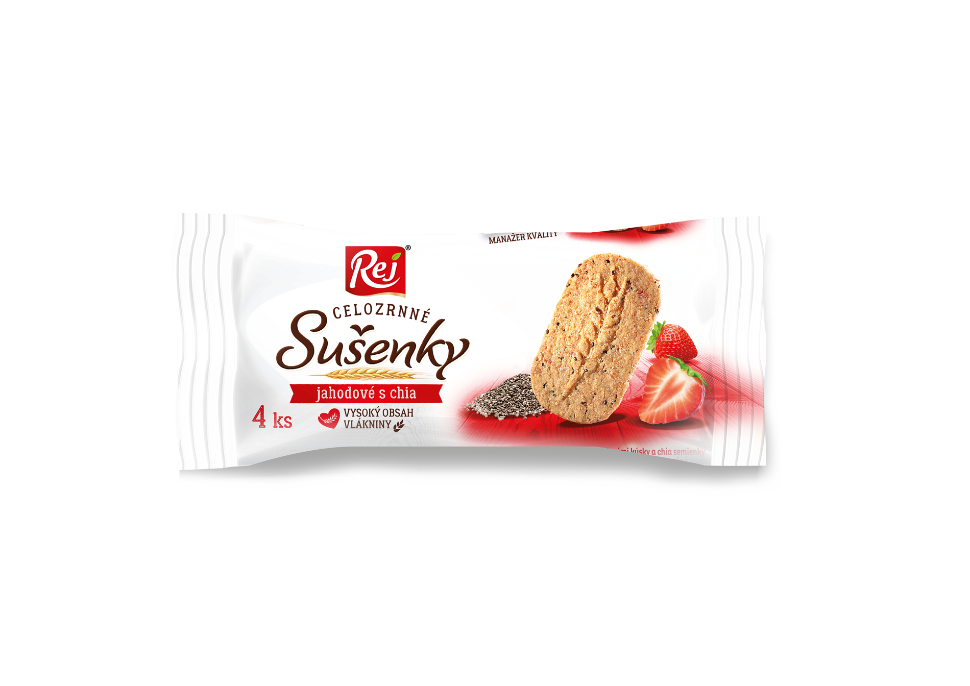 Sušenky klasy celozrnné jahodové s chia 34 g