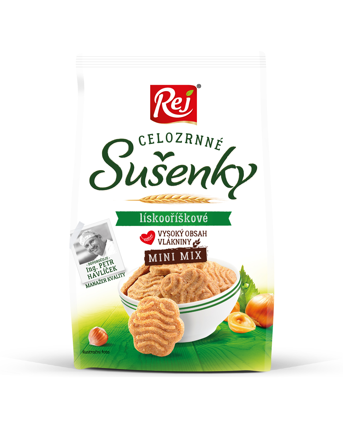Sušenky celozrnný mix lískooříškové 190g 