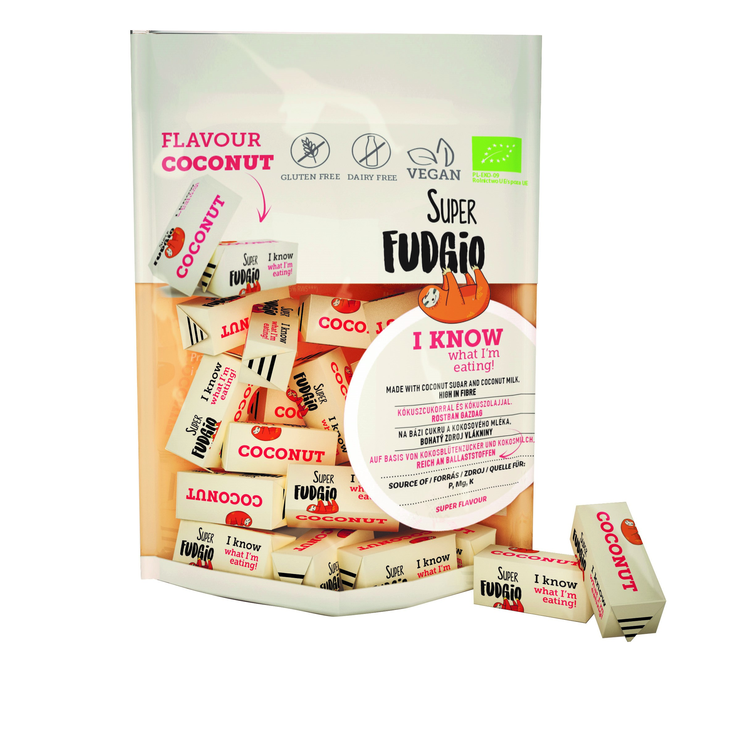 Karamely bezmléčné Super Fudgio Kokos 150g 