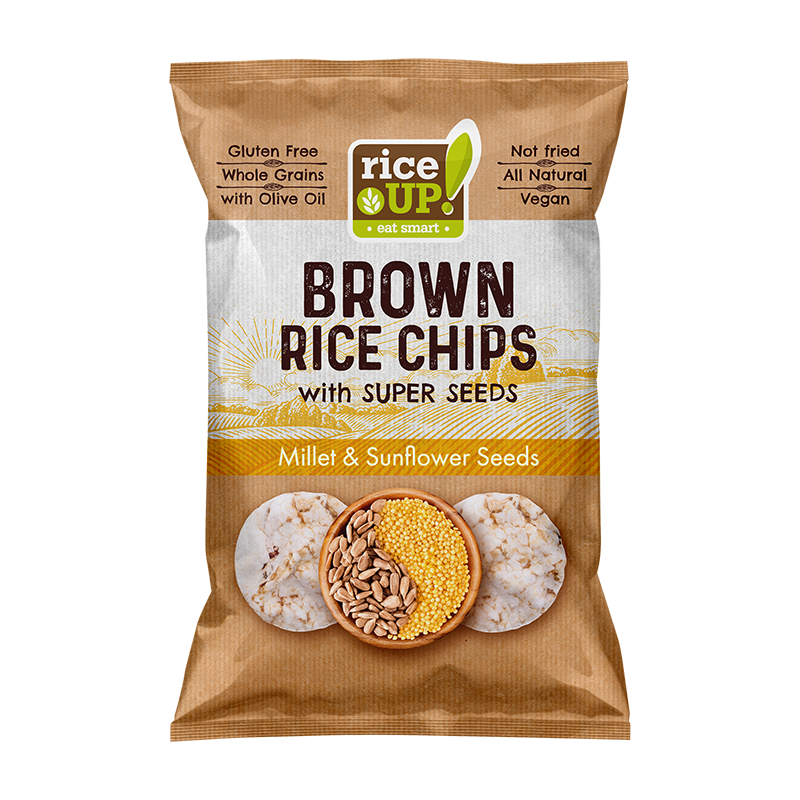 RICE UP! Brown Rice Chips Superseeds Millet & Sunflower Seeds 60g MOCK UP S