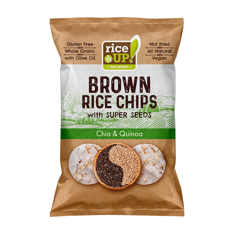 RICE UP! Brown Rice Chips Superseeds Chia & Quinoa 60g MOCK UP S