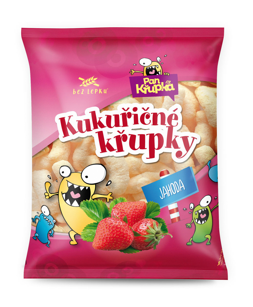 Křupky kukuřičné jahodové 90 g