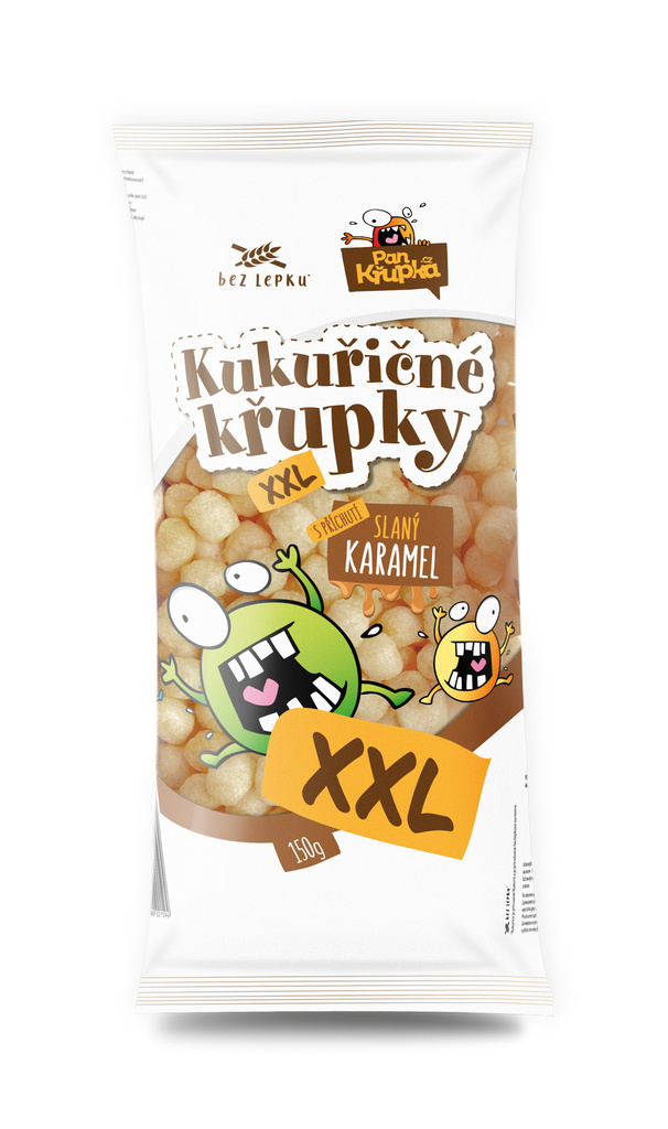 Kukuřičné křupky XXL s příchutí slaný karamel 150g