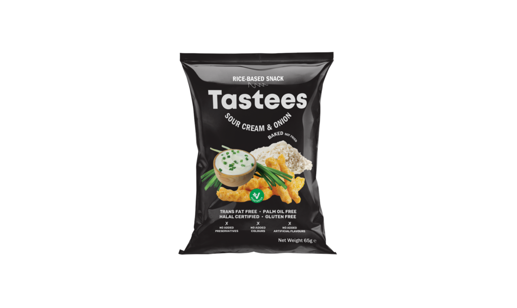 Tastees - rýžový snack s příchutí zakysané smetany a cibule 65 g