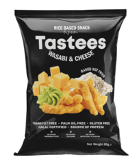 Tastees - rýžový snack s příchutí wasabi a sýru cheddar 65 g